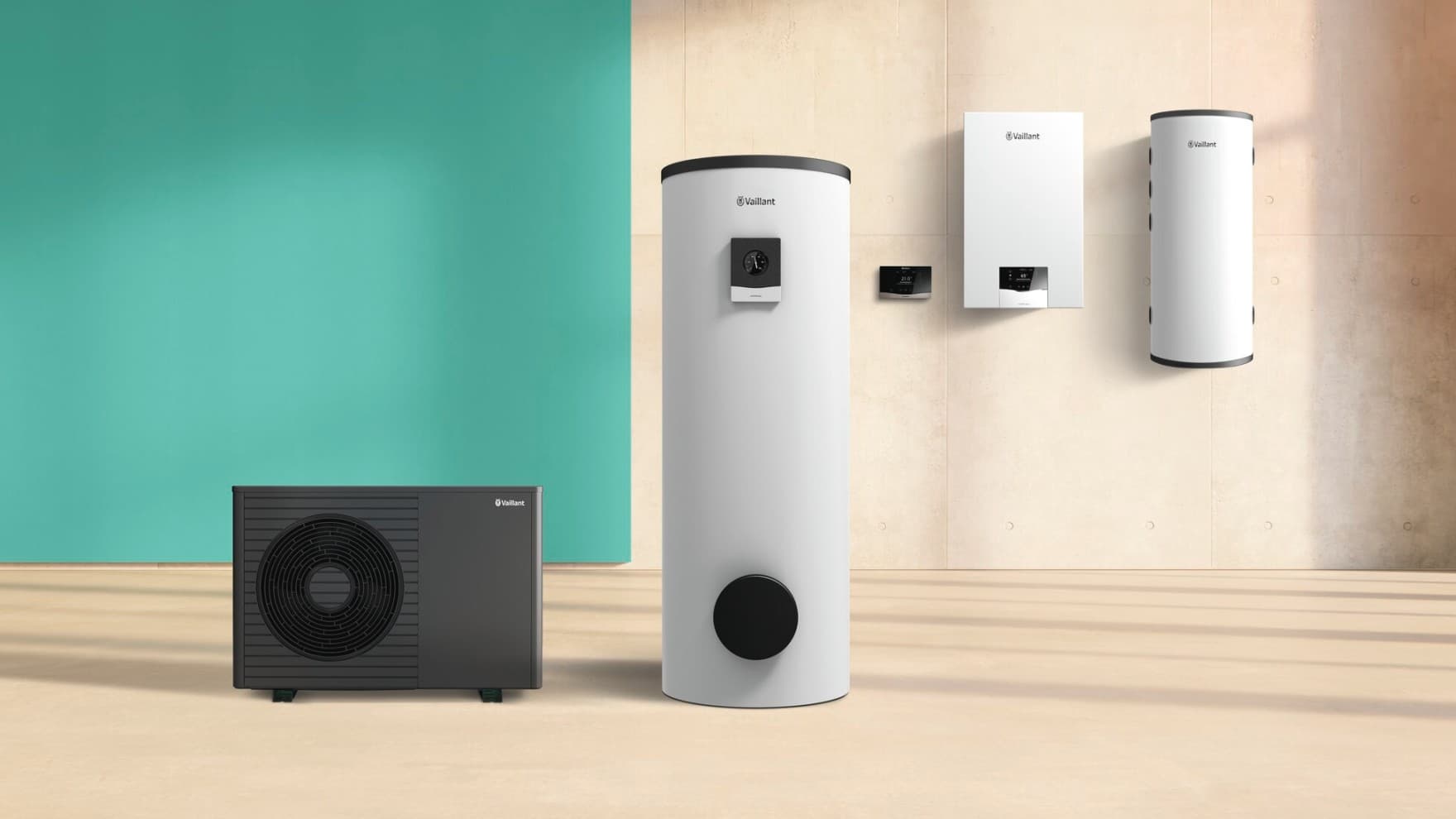 Hybridsystem vor grünem Hintergrund