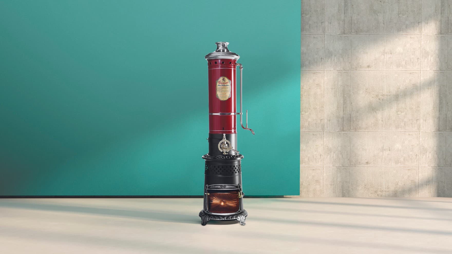 Innovation von Vaillant: erster geschlossener Gasbadeofen aus dem Jahr 1894