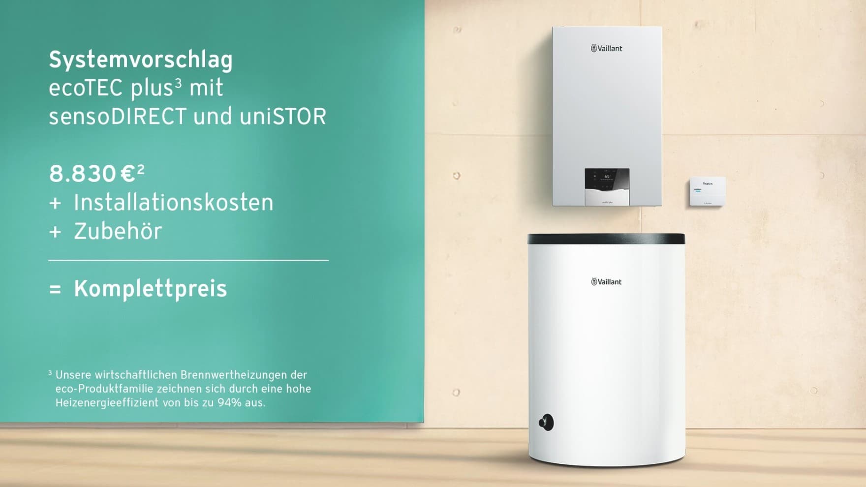 Schaubild mit Beispielrechnung zu den Kosten eines Gas-Brennwertsystems