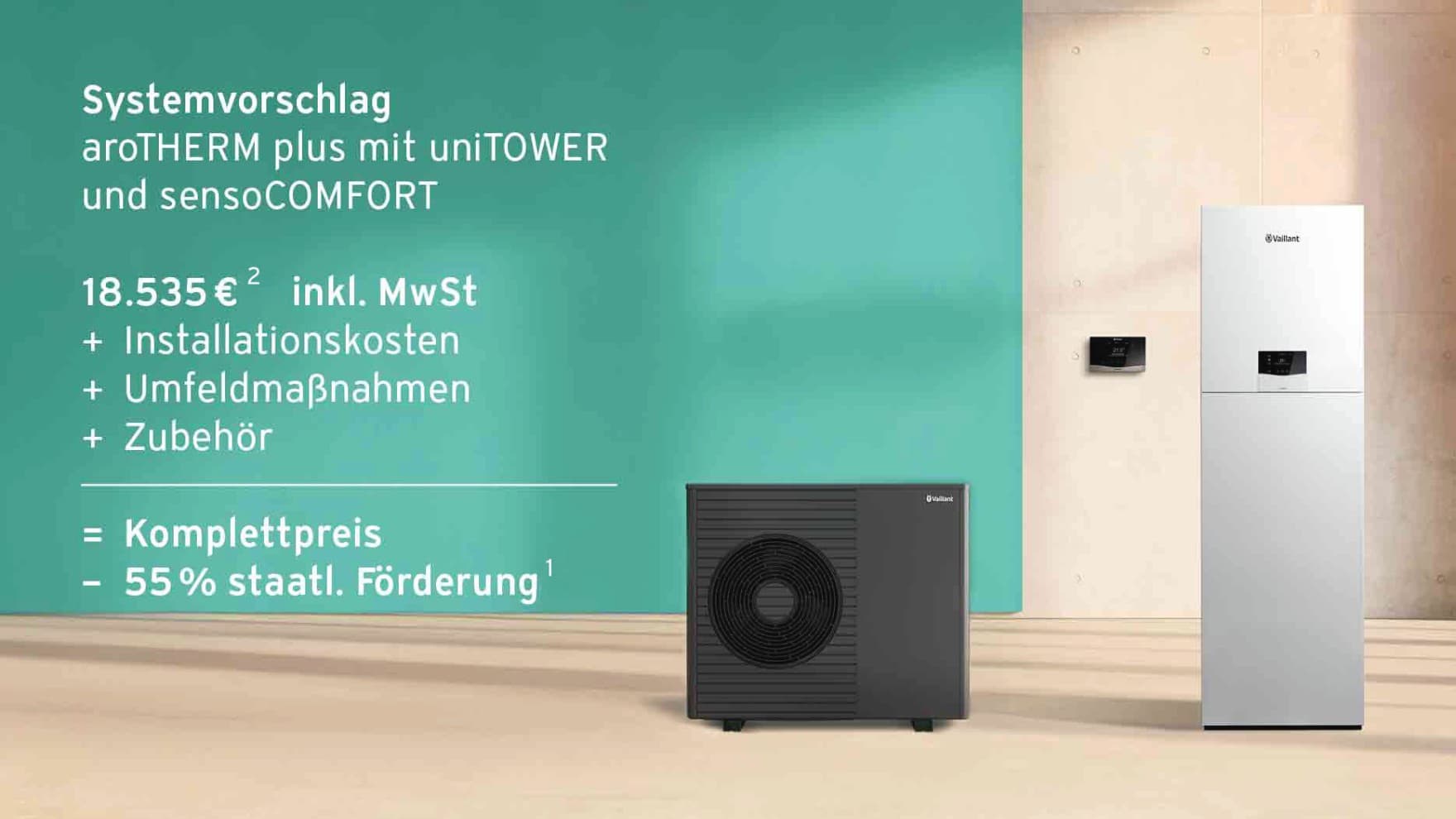 Schaubild mit Beispielrechnung zu Kosten einer Wärmepumpe