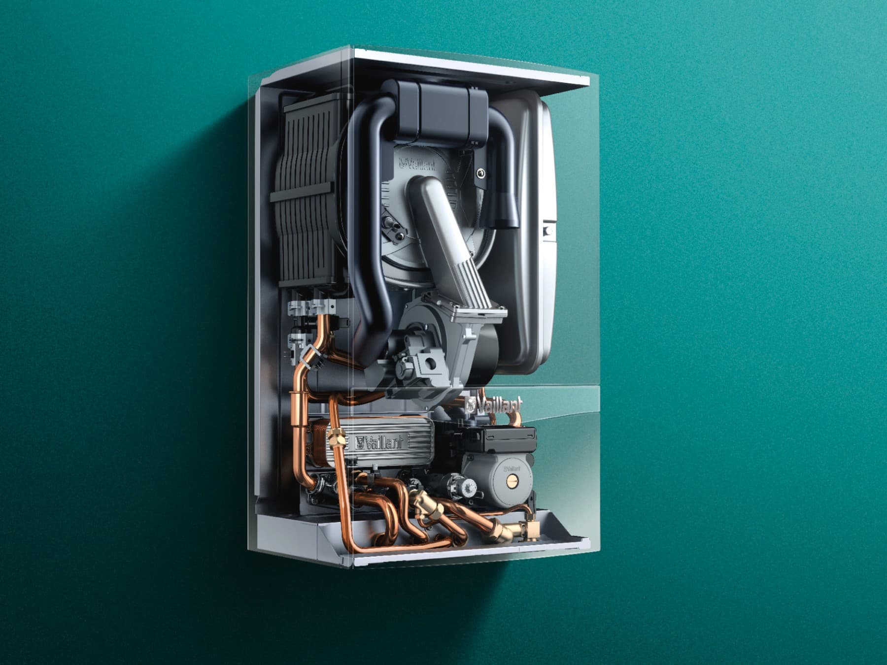 Die Innenansicht des Vaillant ecoTEC plus Gerätes.