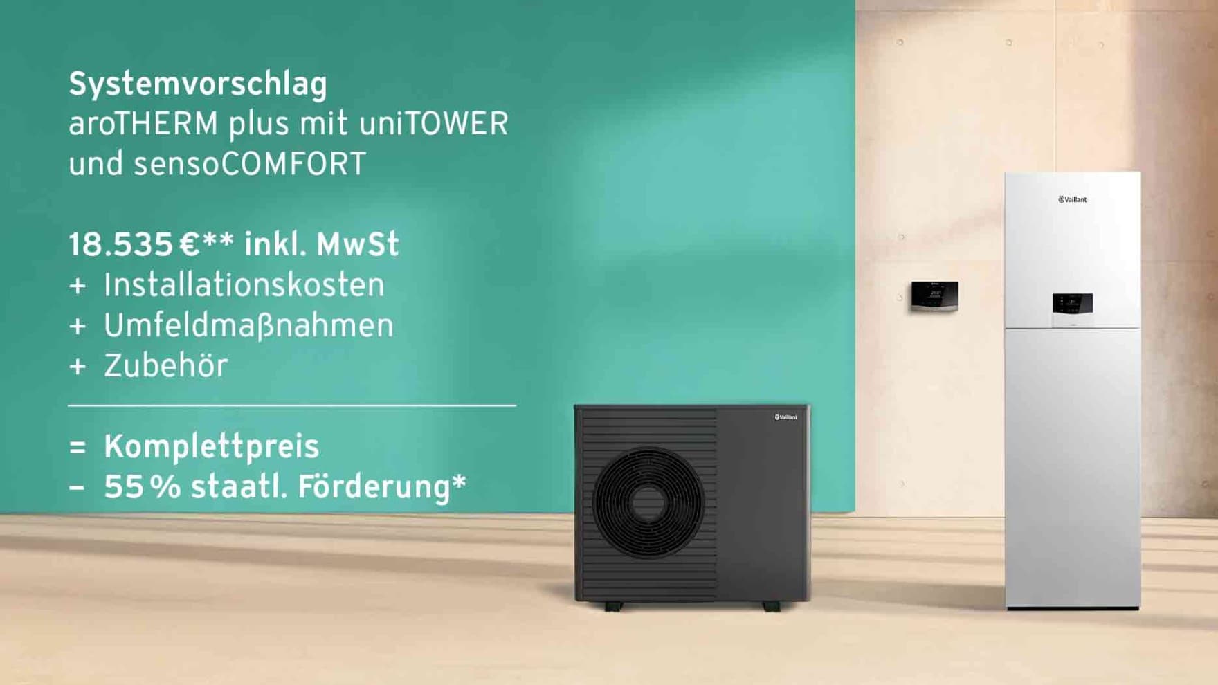 Schaubild mit Beispielrechnung für die Kosten einer Wärmepumpe